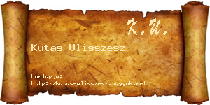 Kutas Ulisszesz névjegykártya